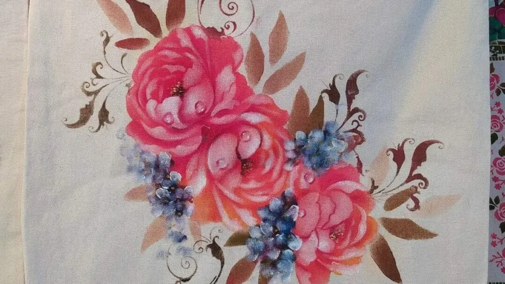Imagem flor peonias do artigo Ecobag com peônias (pintura com stencil) - Faça Você Mesmo