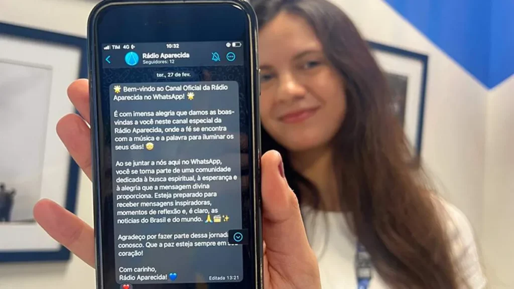 Imagem Canal Whatsapp Radio Aparecida do artigo A Rádio Aparecida está no Canal do WhatsApp. Veja como participar