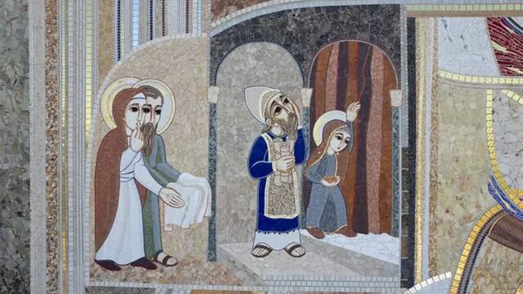 A entrada de Maria no Templo, representado na Fachada Sul