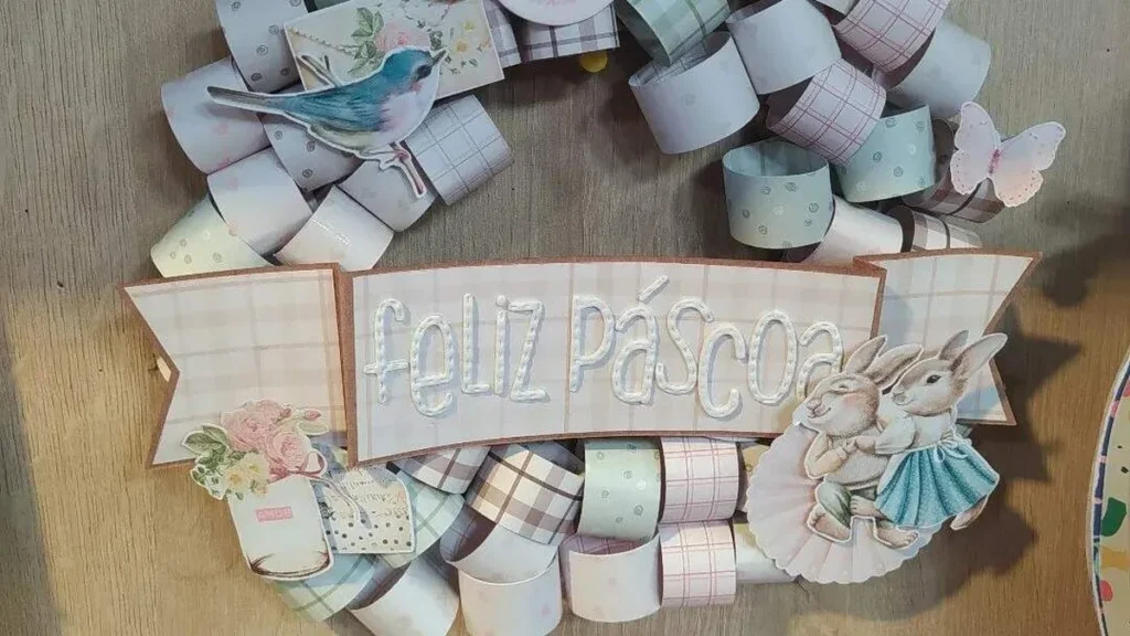 Imagem guirlanda pascoa do artigo Guirlanda de Páscoa em Scrapbook - Faça Você Mesmo