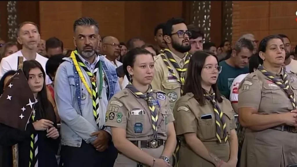 Imagem romaria dos escoteiros abril de 2024 do artigo Santuário Nacional acolhe a Romaria dos Escoteiros do Brasil