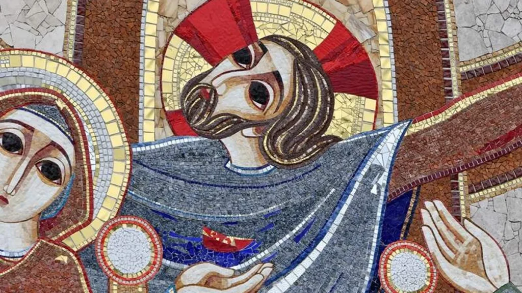 Uma das representações de Jesus na Fachada Sul do Santuário Nacional