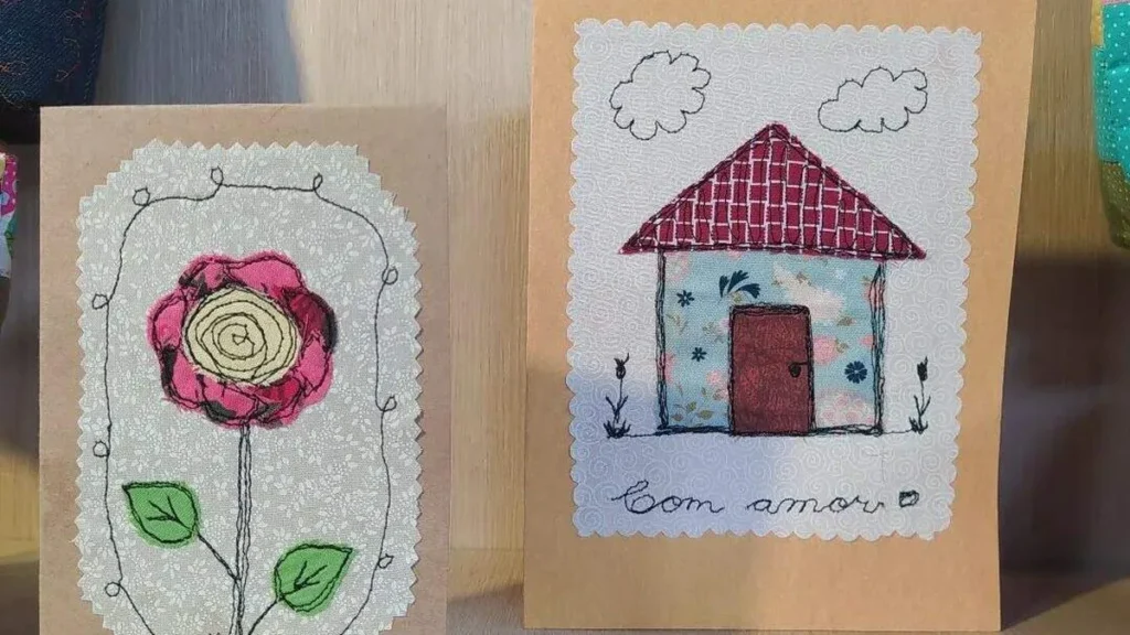 Imagem cartao bordado fvm1 do artigo Cartão Bordado em Movimentos Livres - Faça Você Mesmo