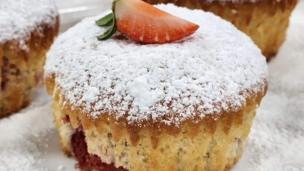 Imagem muffin morango sar do artigo Muffin de Morango - Santa Receita