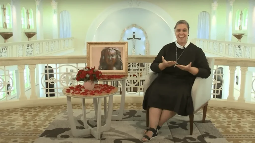 Imagem irma ana gabriela bencao da manha do artigo Vamos juntos refletir sobre o tema: Maio, mês de Maria, nossa mãe!