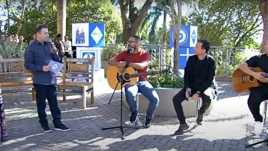 Imagem sabado no santuario 01 06 2024 do artigo Trilhos do Céu leva a mensagem da fé, paz e esperança através de suas canções
