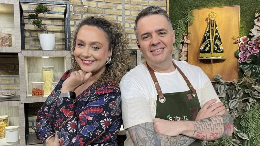 Imagem 1 Bianca laua e chef leonardo roncon do artigo Chef Leo Roncon festeja seu aniversário no “Sabor de Vida”