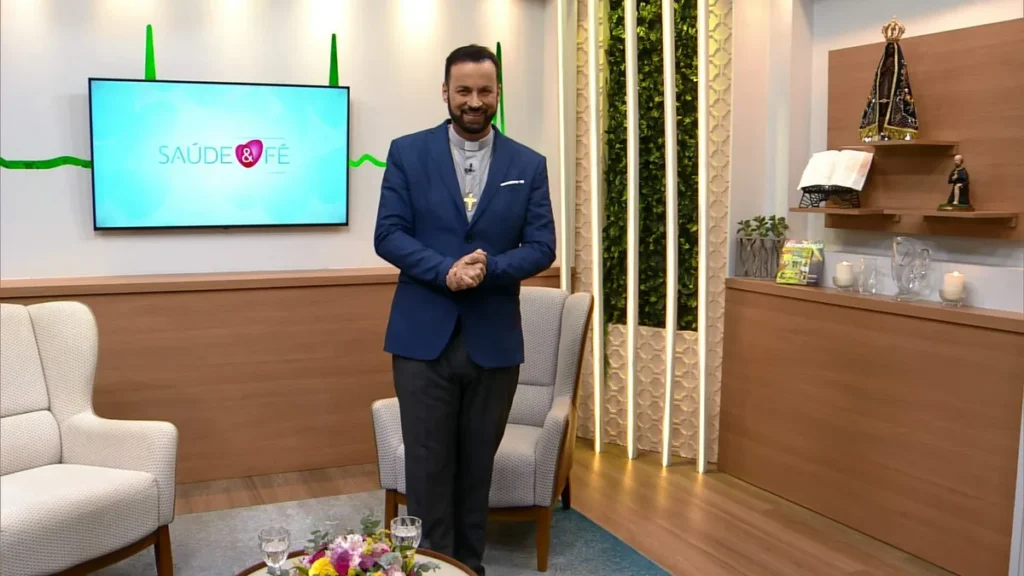 Imagem SFE 29 6 Reproducao TV Aparecida 1 do artigo "Saúde e Fé" aborda o tema leucemia na campanha Junho Laranja