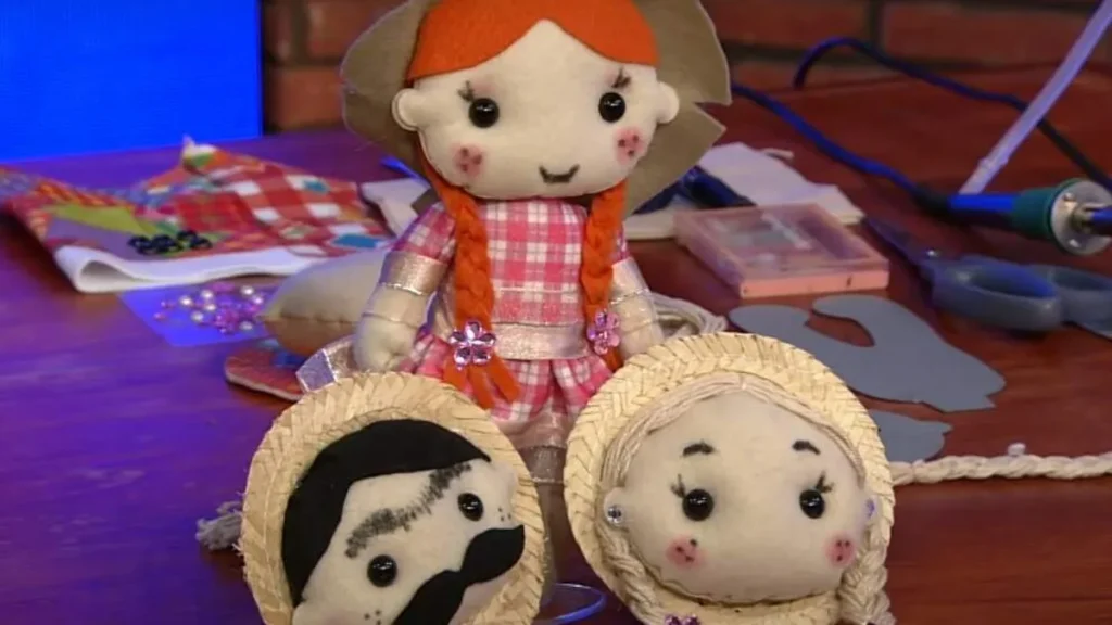Imagem cabeca de bonequinha junina em feltro faca voce mesmo do artigo Cabeça de bonequinha junina em feltro - Faça Você Mesmo