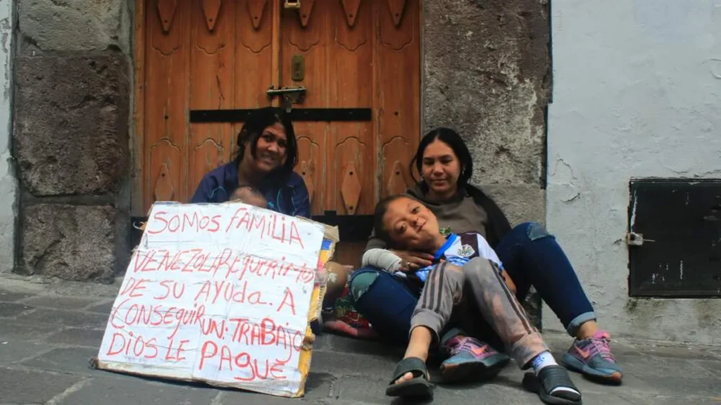 Imagem familia de imigrantes venezuelanos do artigo A condição dos imigrantes e refugiados no Brasil