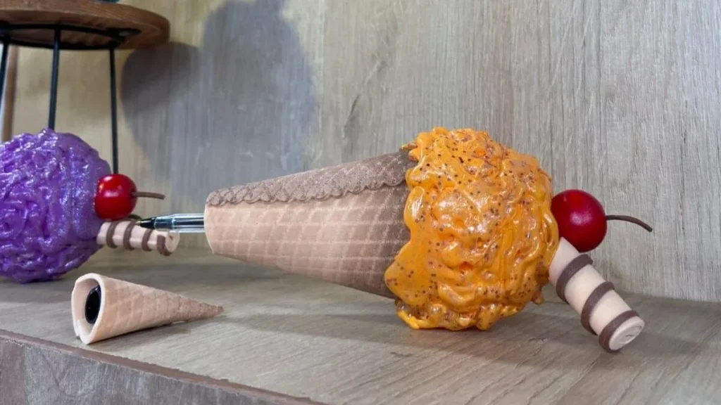 Imagem caneta decorada sorvete faca voce mesmo do artigo Caneta Sorvete em EVA - Faça Você Mesmo