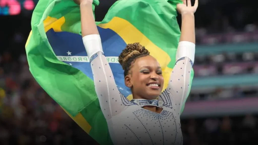 Imagem Rebeca Andrade do artigo Momentos marcantes do Brasil na história das Olimpíadas