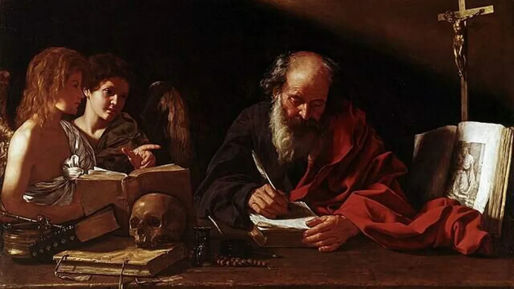 São Jerônimo traduzindo as Escrituras
