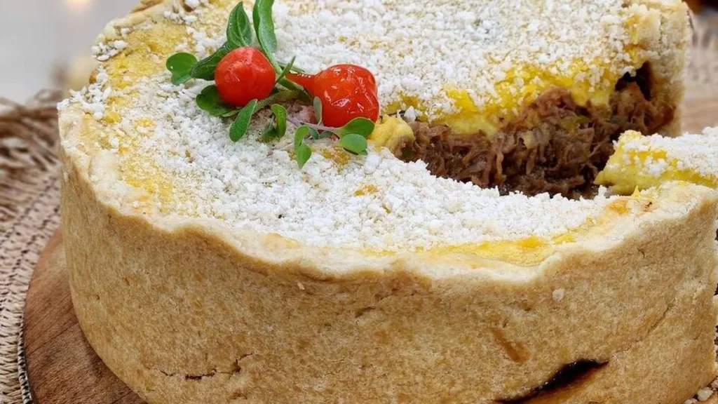 Imagem torta de carne com pure de mandioquinha santa receita do artigo Torta de Carne com Purê de Mandioquinha - Santa Receita