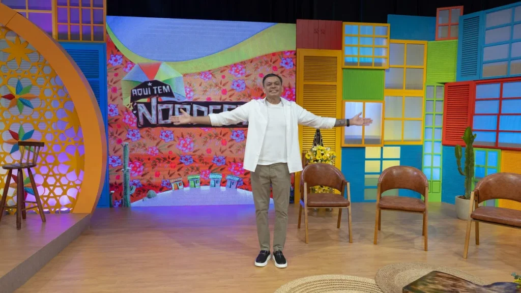 Imagem Frank Aguiar Joao Athaide TV Aparecida do artigo Frank Aguiar recebe Luarada Brasileira e Pâmela Lima na TV Aparecida