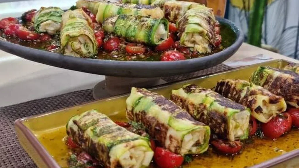 Imagem canelone de abobrinha recheado com palmito santa receita do artigo Canelone de Abobrinha recheado de Palmito - Santa Receita