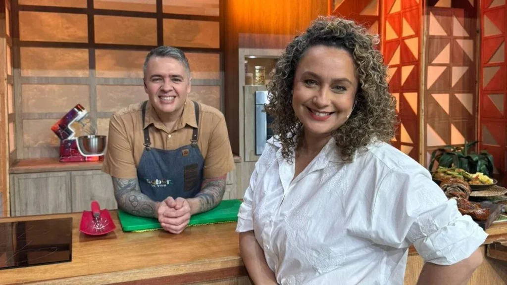 Imagem Bianca e chef Leo Sabor de Vida do artigo Angu e Frango com Quiabo são as receitas do “Sabor de Vida” deste domingo