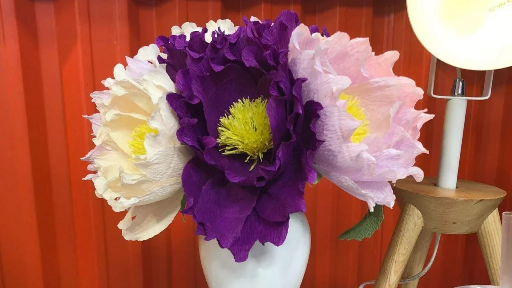 Imagem flor peonia papel crepom italiano do artigo Flor Peônia em papel crepom Italiano - Faça Você Mesmo