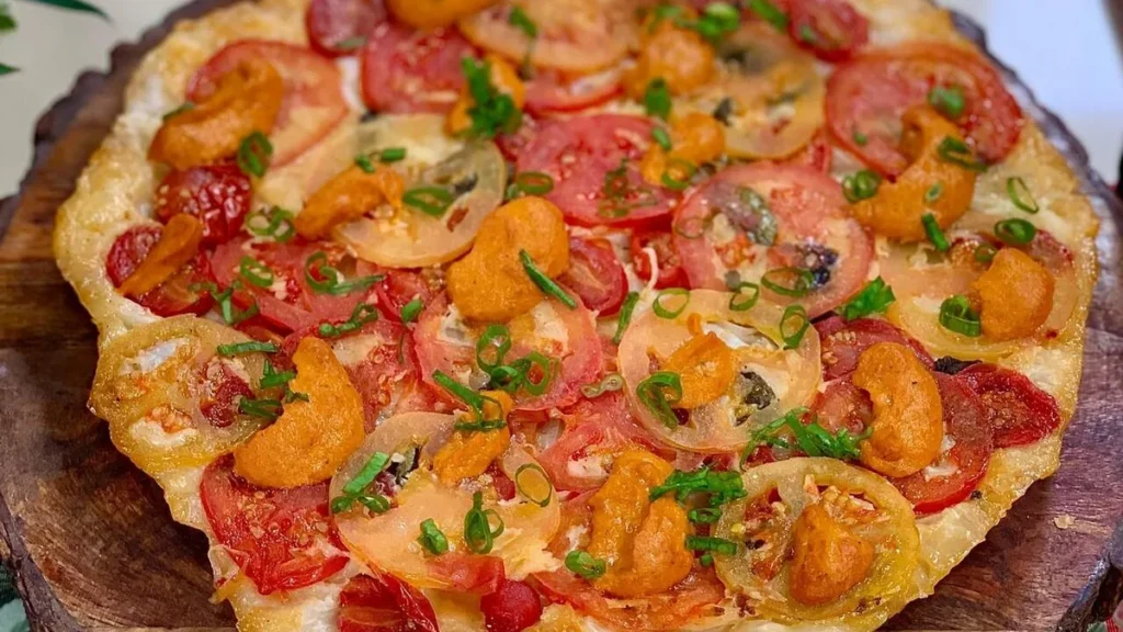 Imagem pizza invertida de tomate santa receita do artigo Pizza Invertida de Tomate - Santa Receita