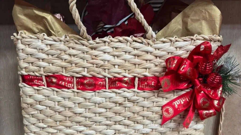 Imagem sacola cesta de natal faca voce mesmo do artigo Sacola cesta de Natal (cestaria) - Faça Você Mesmo