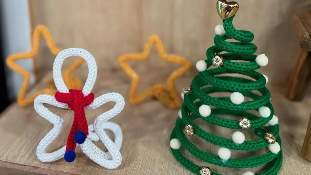 Imagem arvore natal tricotin fvm do artigo Mini Árvore de Natal em Tricotin - Faça Você Mesmo