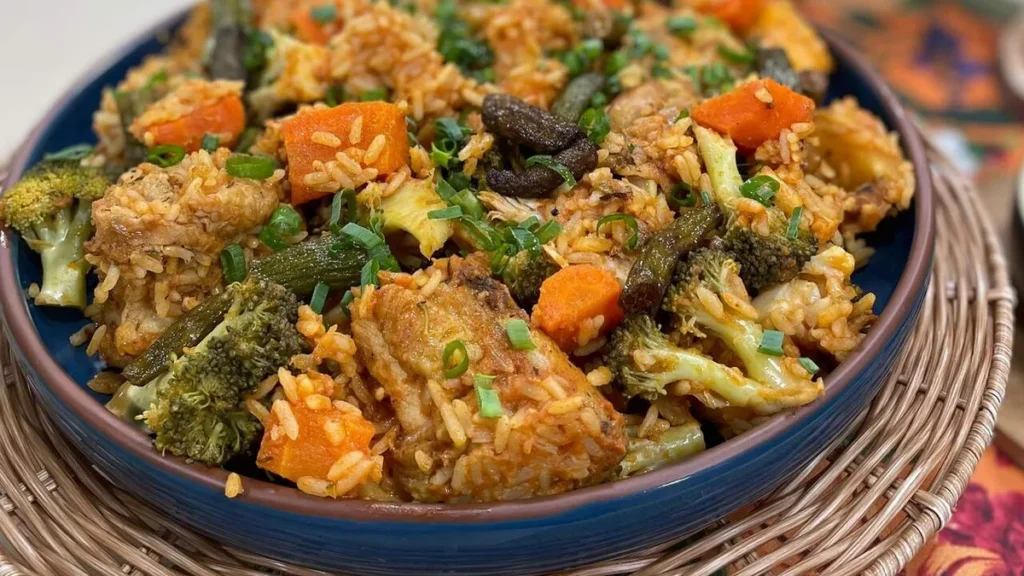 Imagem frango com legumes e arroz santa receita do artigo Frango com Legumes e Arroz - Santa Receita