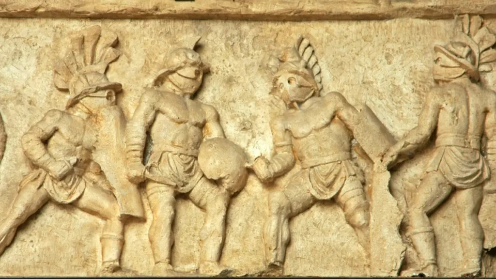 Imagem Os gladiadores de Roma sendo retratados em escultura do artigo Os gladiadores de Roma