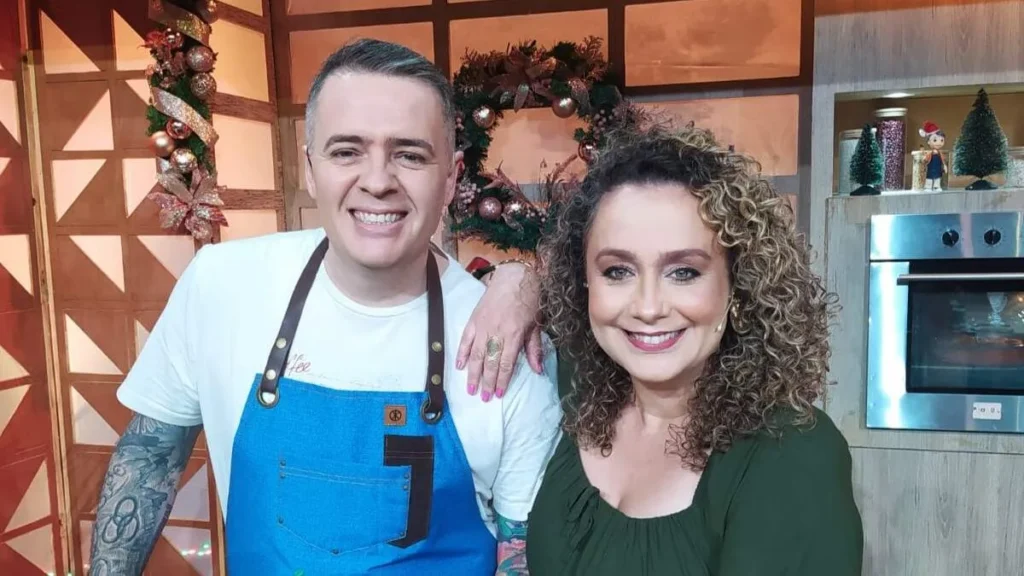 Imagem Leo Roncon e Bianca Laua sabor de vida do artigo Chef Leo Roncon ensina a fazer rabanada recheada no “Sabor de Vida”