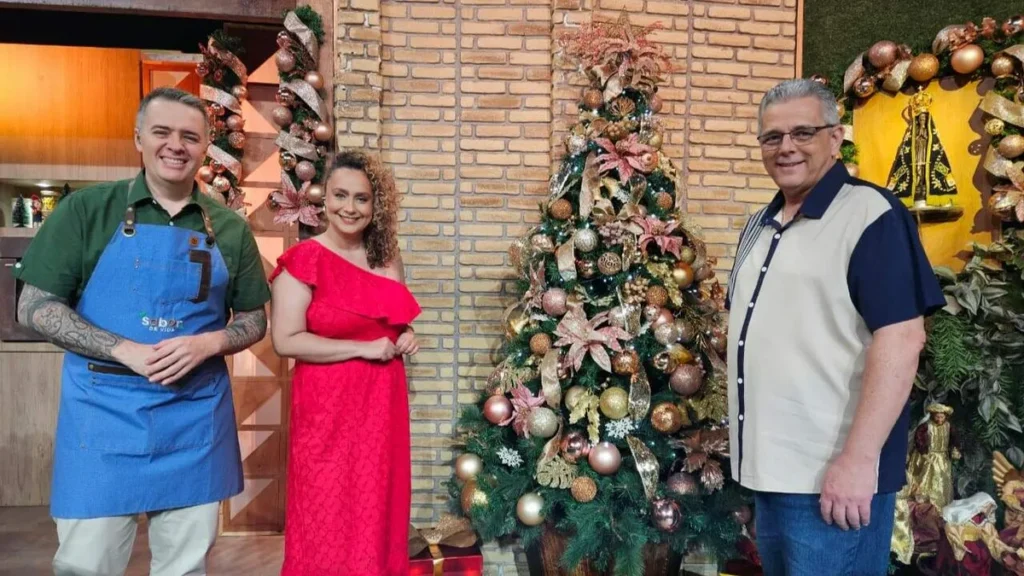Imagem Chef Leo Roncon Bianca Laua e Padre Pedro Cunha sabor de vida by gabriela souza do artigo “Sabor de Vida” traz ideias para a ceia de Natal com preparos especiais