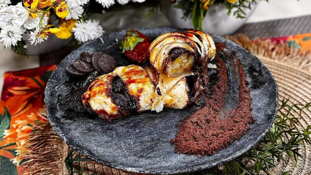 Imagem banana com chocolate do artigo Banana Folhada E Recheada Com Chocolate – Santa Receita