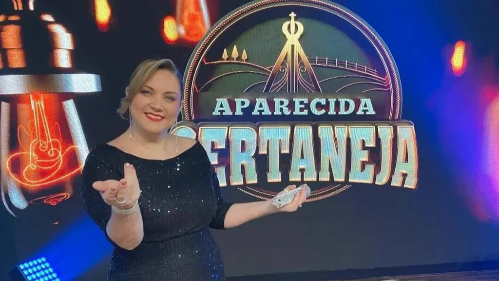 Imagem 1. Mariangela Zan Producao TV Aparecida do artigo Cantora Márcia Ferreira conta sua história no "Aparecida Sertaneja"