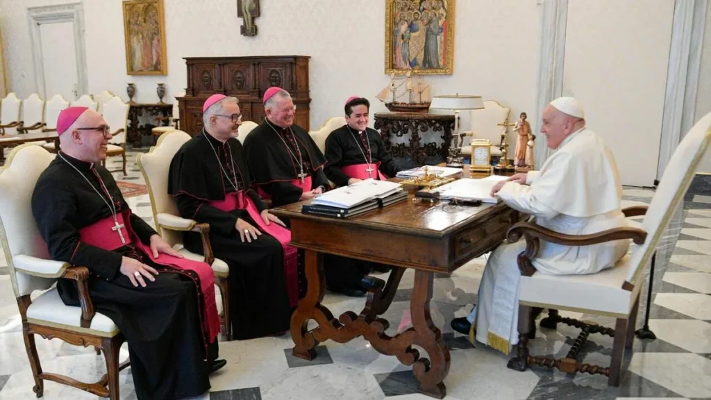 Imagem CNBB encontro com o Papa 2024 do artigo CNBB se reúne com o Papa para discutir evangelização no Brasil