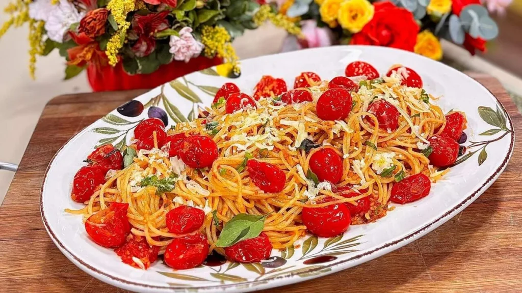 Imagem Espaguete com Tomate Cereja do artigo Espaguete com Tomate Cereja – Santa Receita