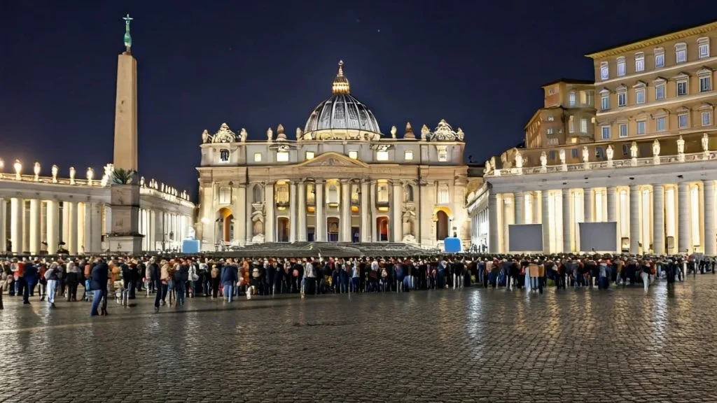Imagem fieis lotam praca de sao pedro em oracao pela saude do papa do artigo Papa Francisco emociona fiéis com mensagem de gratidão e bênção