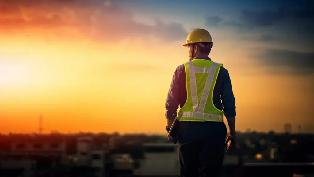 Imagem Homem trabalhando e sol ao fundo do artigo Oração ao começar o trabalho