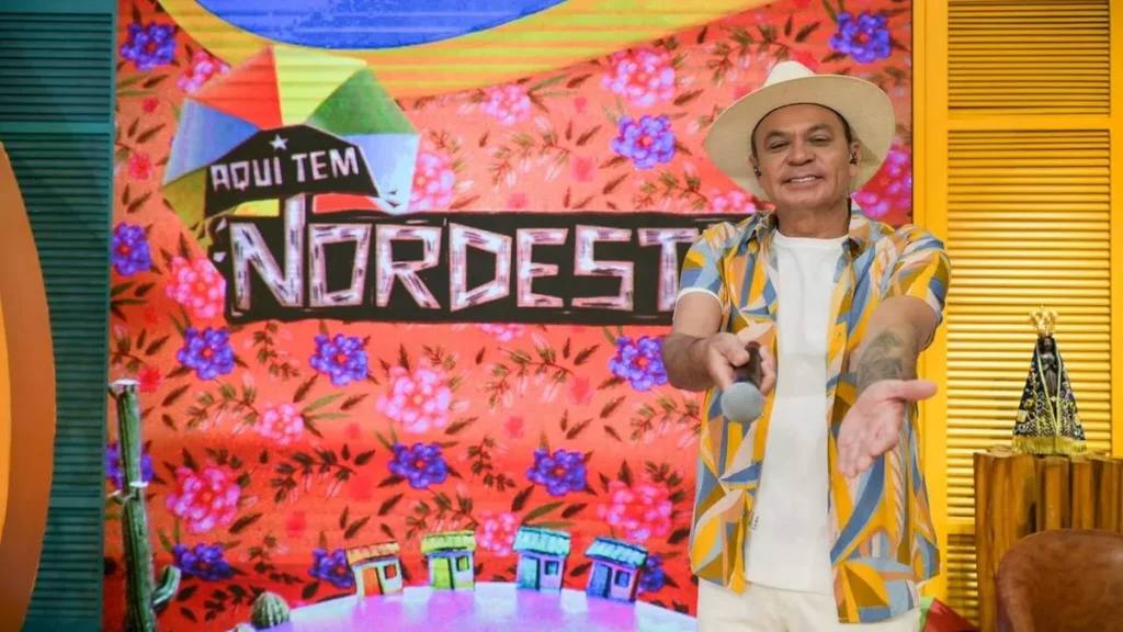 Imagem Frank Aguiar Davi Barbosa TV Aparecida do artigo Frank Aguiar recebe Chicão dos Teclados e Forró Di Casa no "Aqui Tem Nordeste"