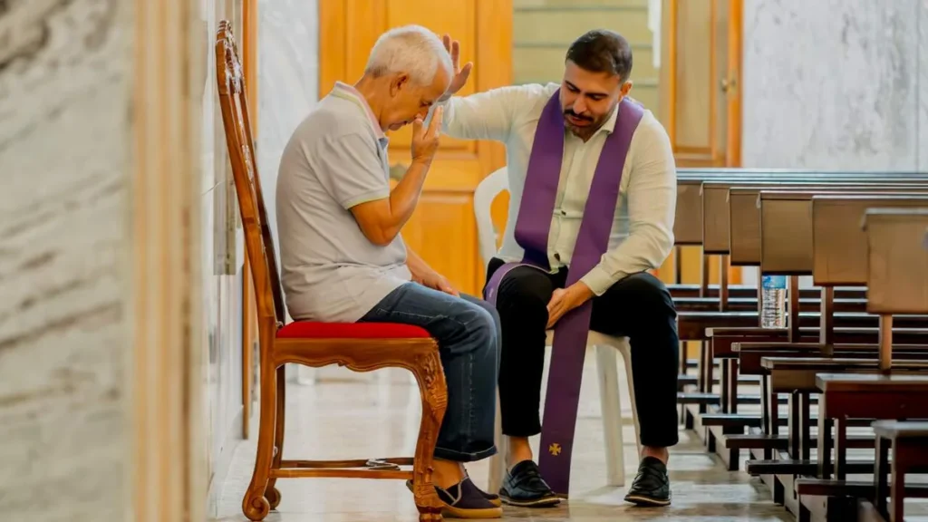 Imagem Confissao na Paroquia do artigo "24 horas para o Senhor": jornada de reconciliação e oração