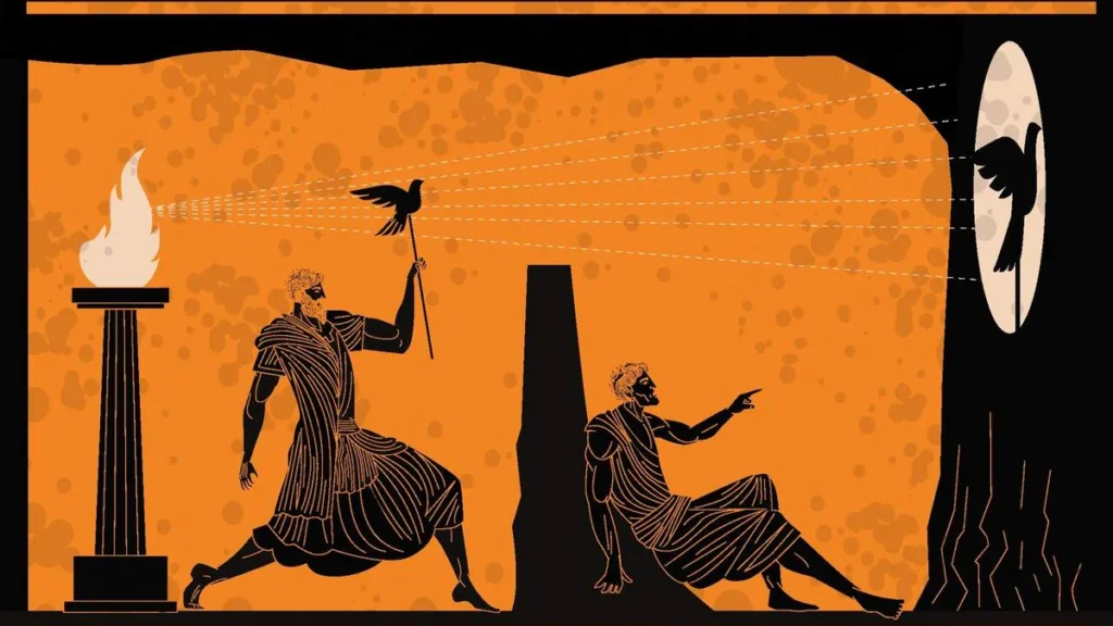 Imagem alegoria da caverna do artigo Você vê o mundo como ele é ou como mostram pra você?