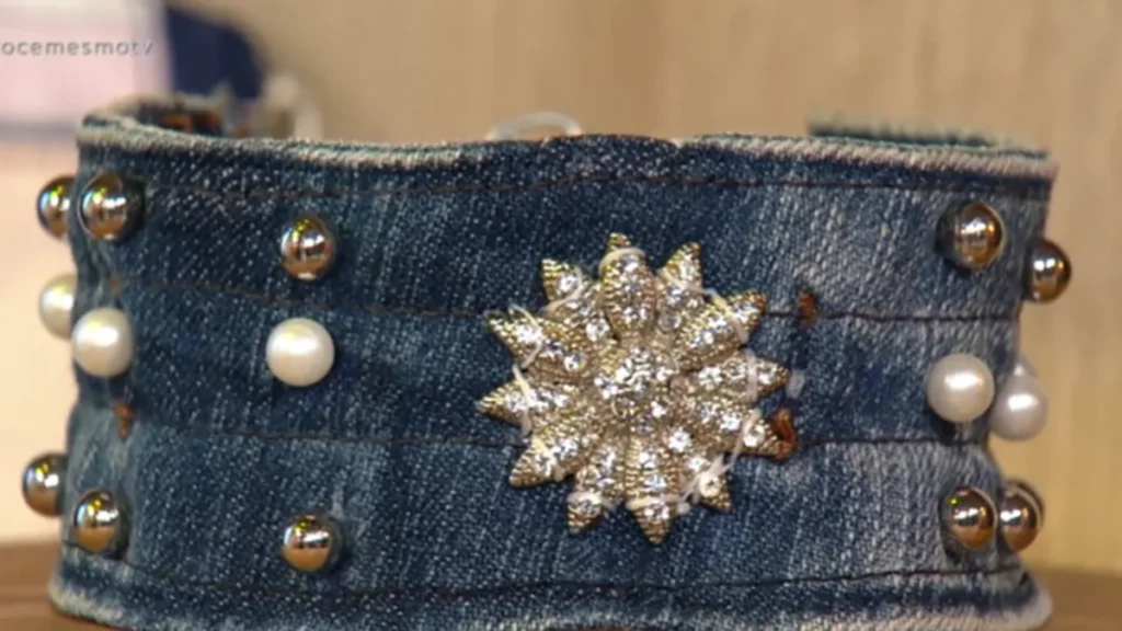 Imagem Bracelete Jeans 154 do artigo Bracelete em Jeans com Bijuterias (DIY) – Faça Você Mesmo