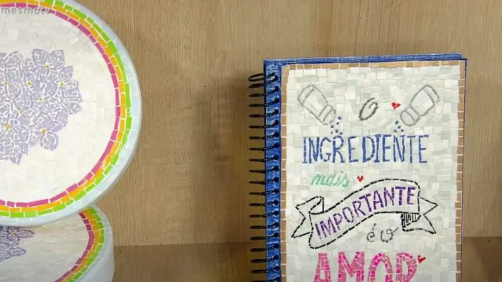 Imagem Caderno em Mosaico FVM do artigo Caderno de Receitas em Mosaico - Faça Você Mesmo