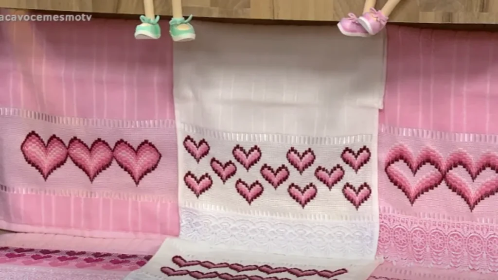 Imagem Bordado Bargello do artigo Bordado Bargello de coração - Faça Você Mesmo