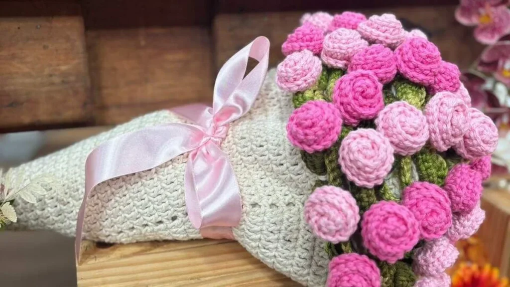 Imagem Buque Croche FVM do artigo Buquê de flores em crochê - Faça Você Mesmo