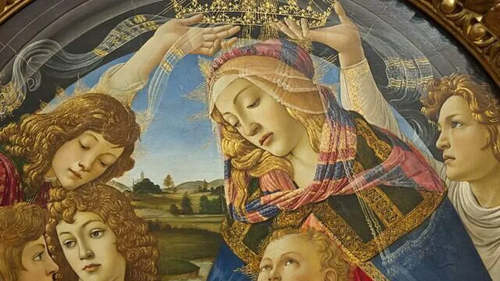 Imagem Botticelli Madonna of the Magnificat c1483 Uffizi detail2 do artigo Oração do Magnificat