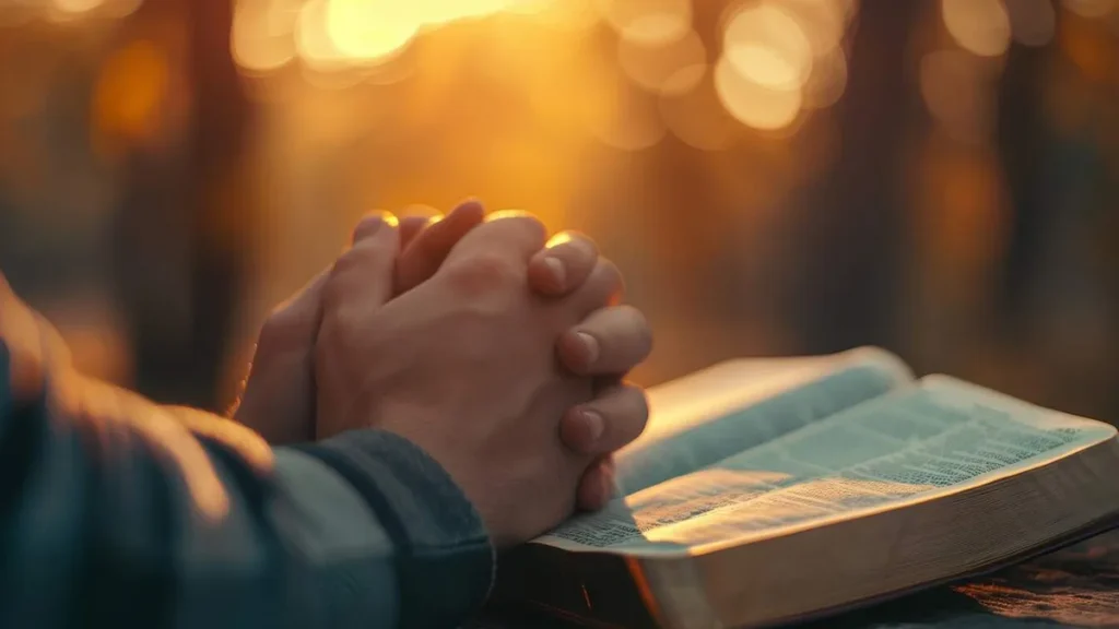 Imagem pessoa rezando sobre a biblia do artigo Semana de Oração pela Unidade Cristã reflete o tema "Crês nisso?"