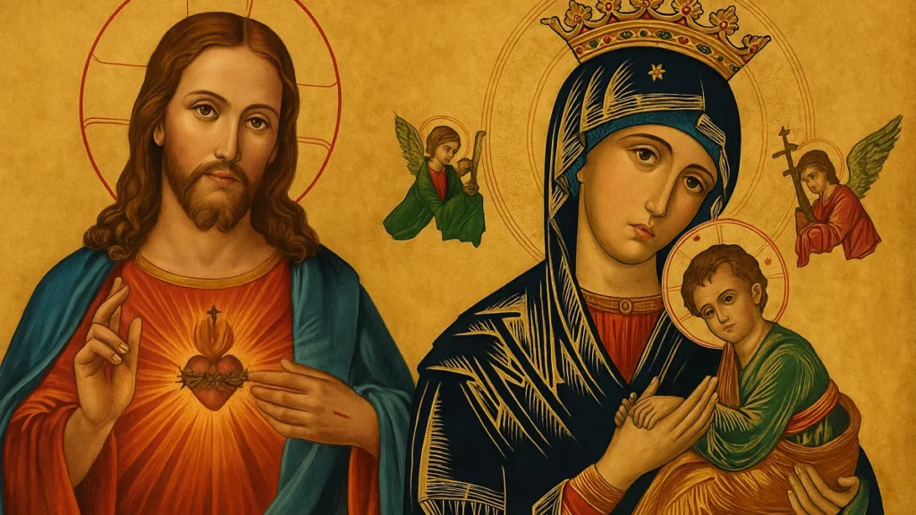 Imagem Coracao Sagrado e Nossa Senhora do artigo Corações em comunhão: oportunidade para contemplar e viver