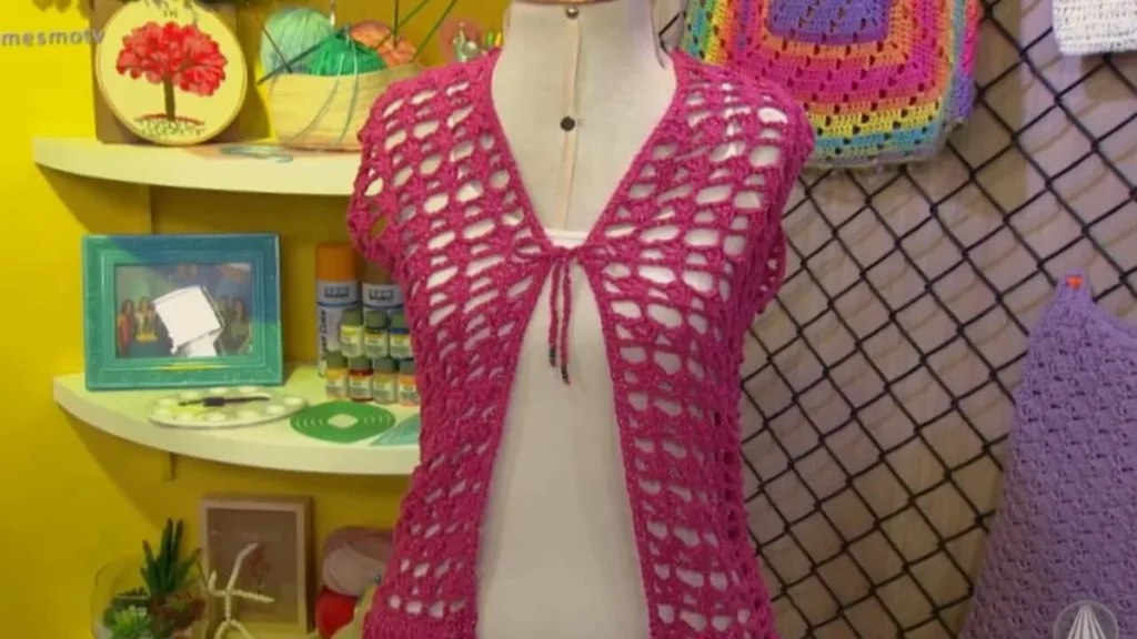 Imagem Colete Croche do artigo Colete brilho em crochê - Faça Você Mesmo