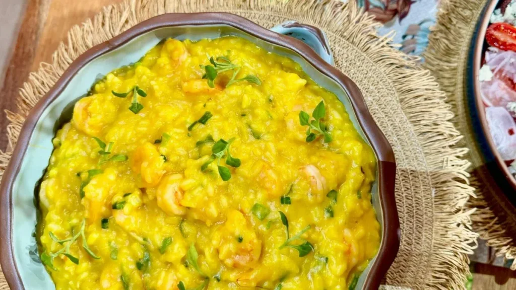 Imagem Risoto de abobora com camarao sabor e vida do artigo Risoto de Abóbora com Camarão – Sabor de Vida