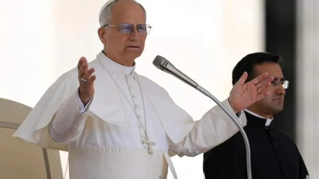 Imagem papa leao discursando em audiencia geral 2025 do artigo “Justiça ambiental é um ato de fé”, afirma Papa Leão XIV