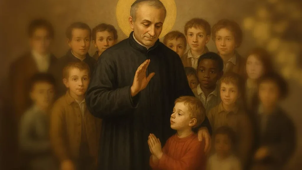 Santo Afonso cuidando de crianças