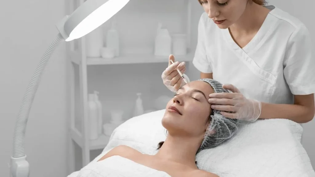Imagem Esteticista aplicando injecao de preenchimento em cliente do artigo Conheça os direitos do consumidor em procedimentos estéticos